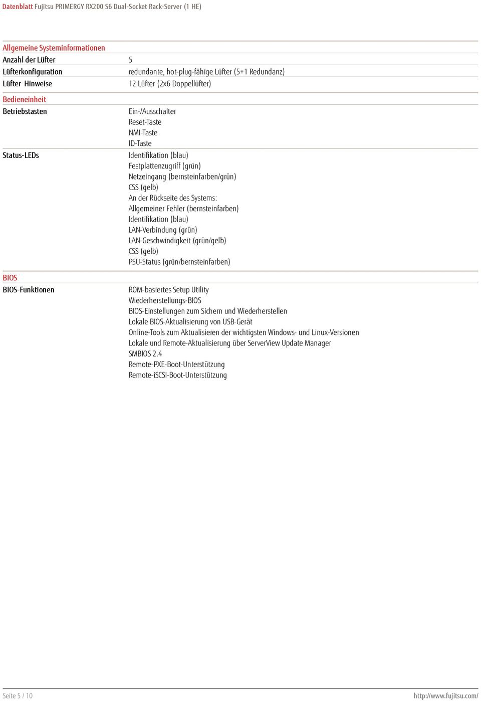 Systems: Allgemeiner Fehler (bernsteinfarben) Identifikation (blau) LAN-Verbindung (grün) LAN-Geschwindigkeit (grün/gelb) CSS (gelb) PSU-Status (grün/bernsteinfarben) ROM-basiertes Setup Utility