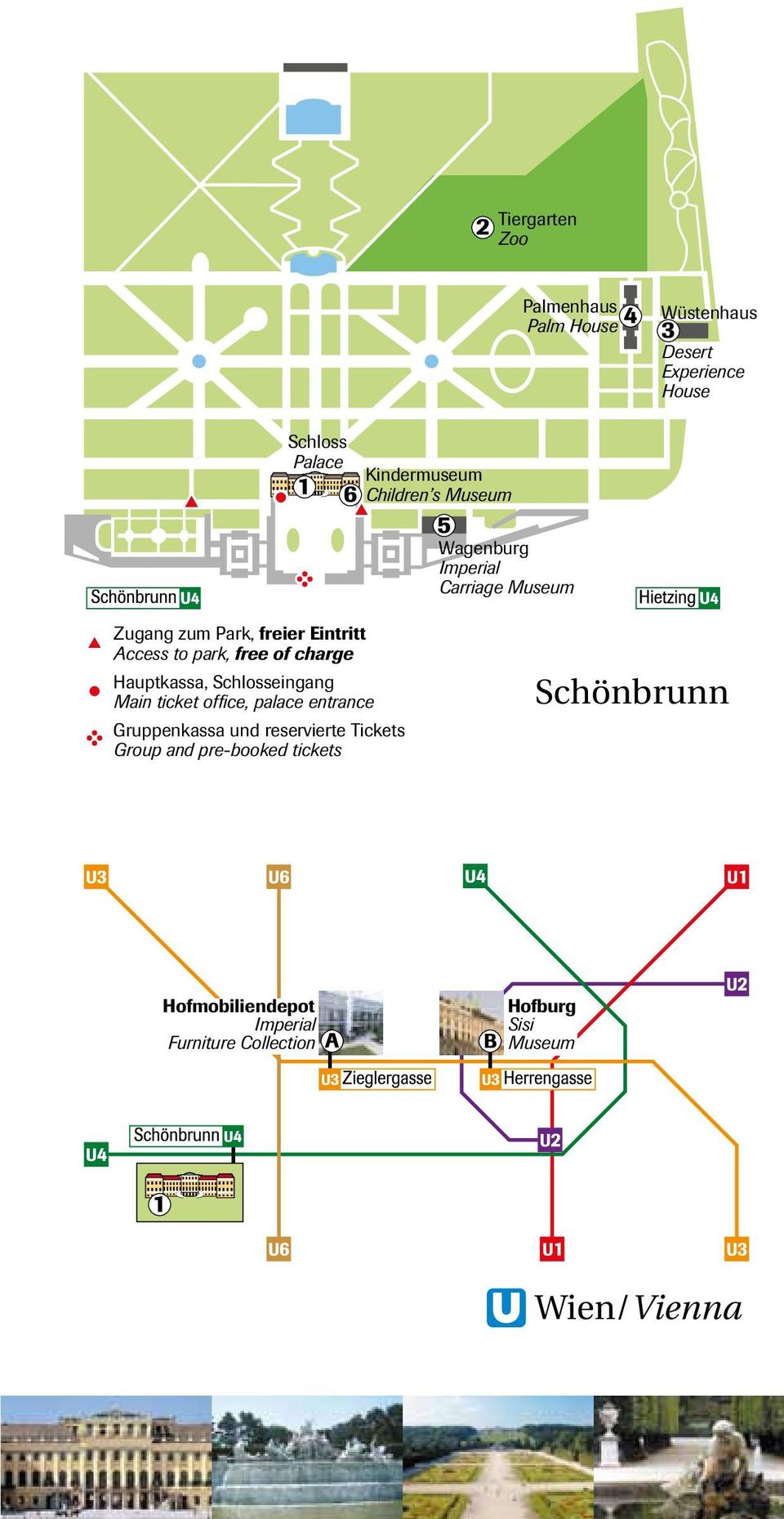 Hauptkassa, Schlosseingang Main ticket office, palace entrance Gruppenkassa und reservierte Tickets Group