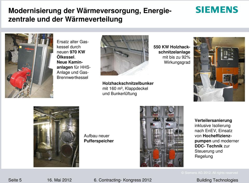 Neue Kaminanlagen für HHS- Anlage und Gas- Brennwertkessel Holzhackschnitzelbunker mit 160 m³, Klappdeckel und