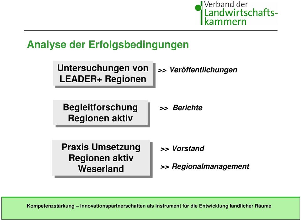 Begleitforschung Regionen aktiv >> Berichte Praxis