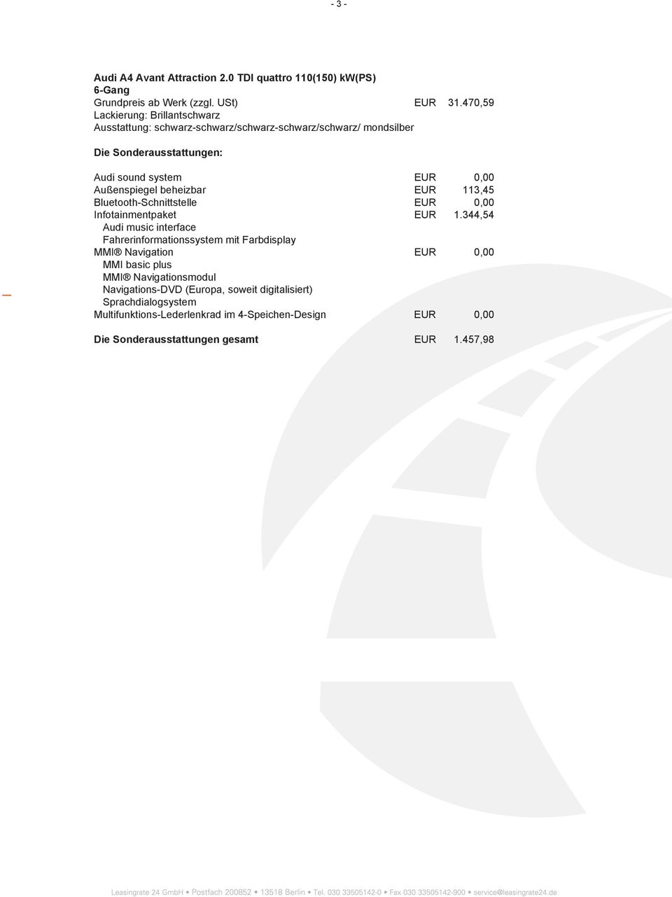0,00 Infotainmentpaket EUR 1.