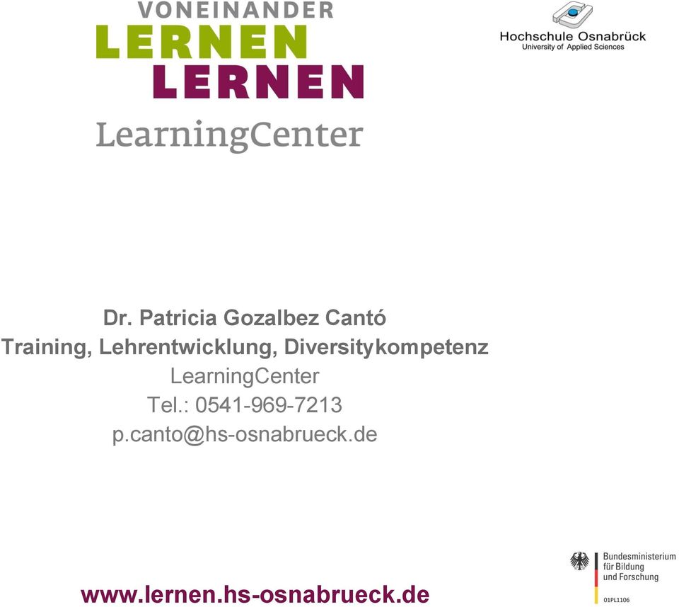 LearningCenter Tel.: 0541-969-7213 p.