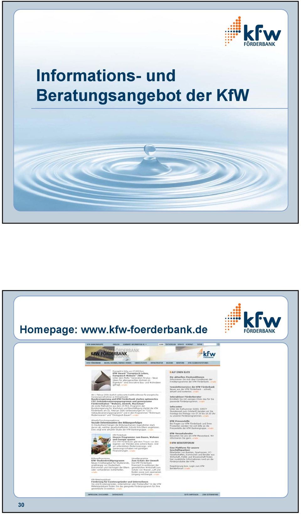 der KfW Homepage: