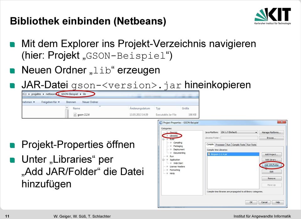 Ordner lib erzeugen JAR-Datei gson-<version>.