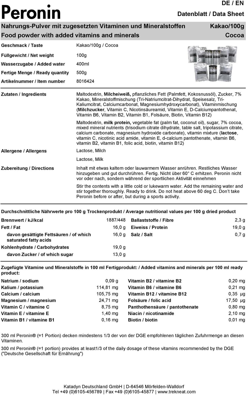 Calciumcarbonat, Magnesiumhydroxycarbonat), Vitaminmischung (Milchzucker, Vitamin C, Nicotinsäureamid, Vitamin E, D-Calciumpantothenat, Vitamin B6, Vitamin B2, Vitamin B1, Folsäure, Biotin, Vitamin