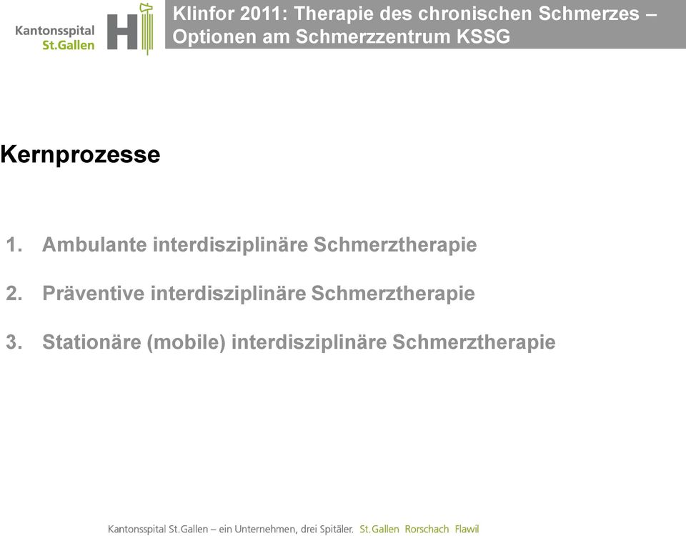 Ambulante interdisziplinäre Schmerztherapie 2.