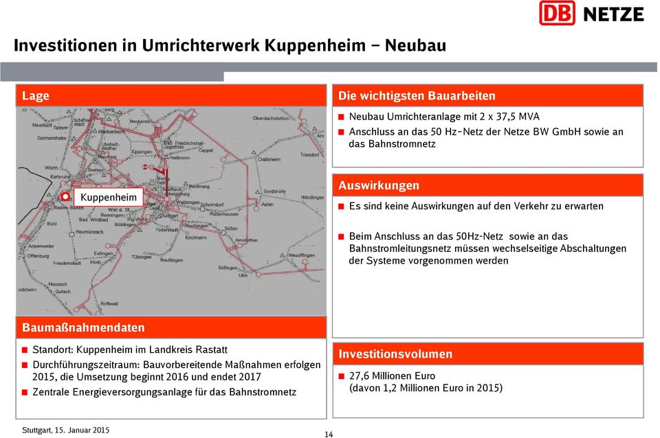 wechselseitige Abschaltungen der Systeme vorgenommen werden Standort: Kuppenheim im Landkreis Rastatt Durchführungszeitraum: Bauvorbereitende Maßnahmen