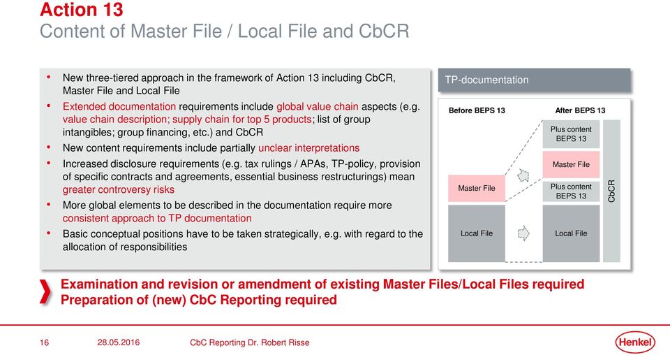 ) and CbCR New content requirements include partially unclear interpretations Increased disclosure requirements (e.g.