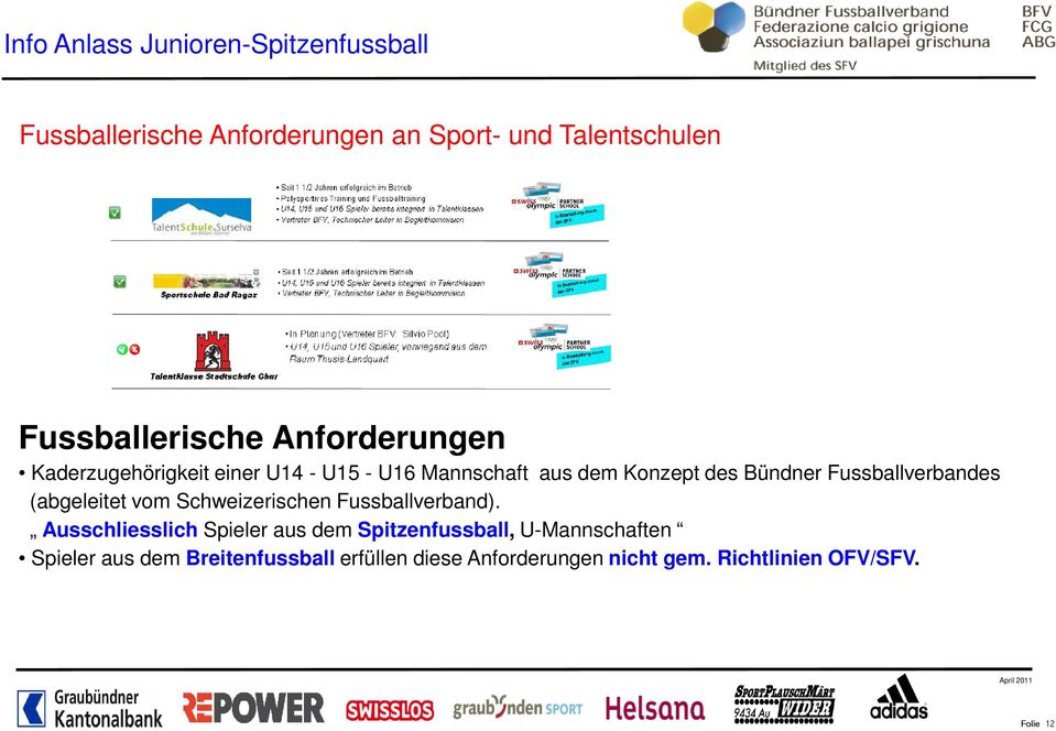 Fussballverbandes (abgeleitet vom Schweizerischen Fussballverband).