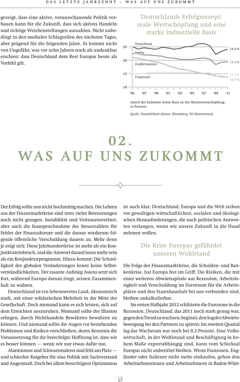 Es kommt nicht von Ungefähr, was vor zehn Jahren noch als undenkbar erschien: dass Deutschland dem Rest Europas heute als Vorbild gilt.