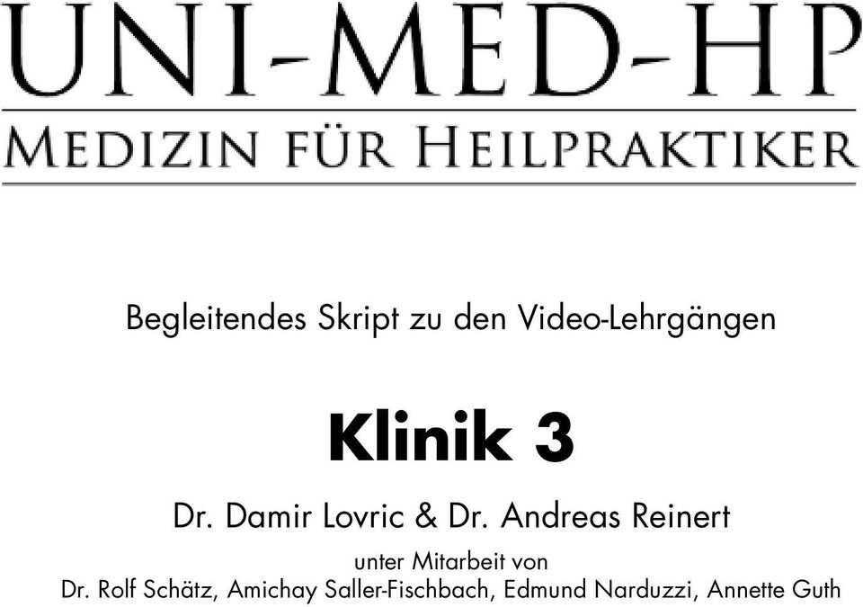 Andreas Reinert unter Mitarbeit von Dr.