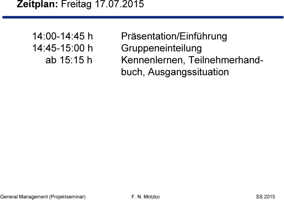 Präsentation/Einführung 14:45-15:00 h