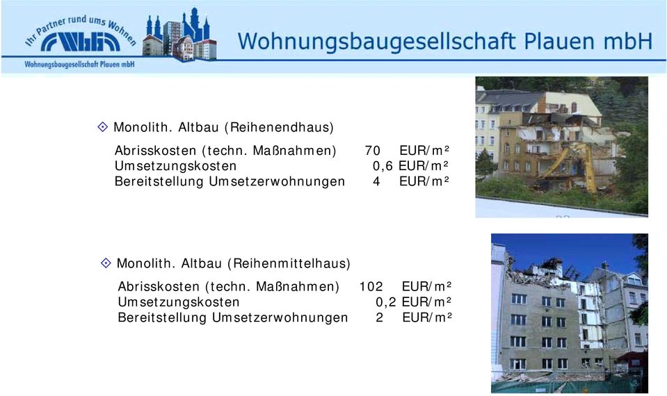 Umsetzerwohnungen 4 EUR/m²! Monolith.