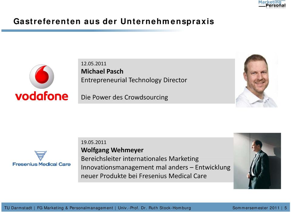 2011 Wolfgang Wehmeyer Bereichsleiter internationales Marketing Innovationsmanagement mal anders