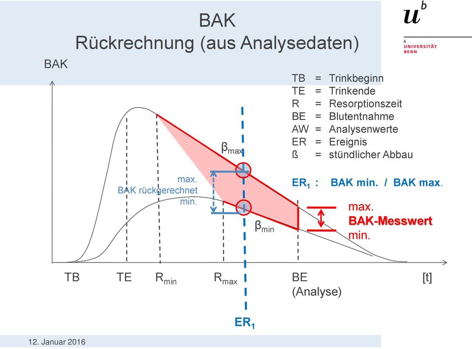 stündlicher Abbau max. BAK rückgerechnet min. β min ER 1 : BAK min. / BAK max.