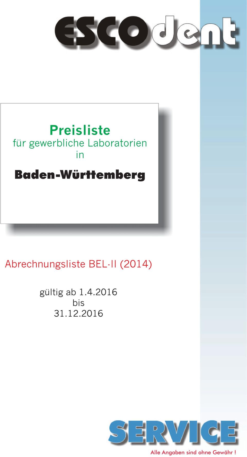 Abrechnungsliste BEL-II (2014) gültig