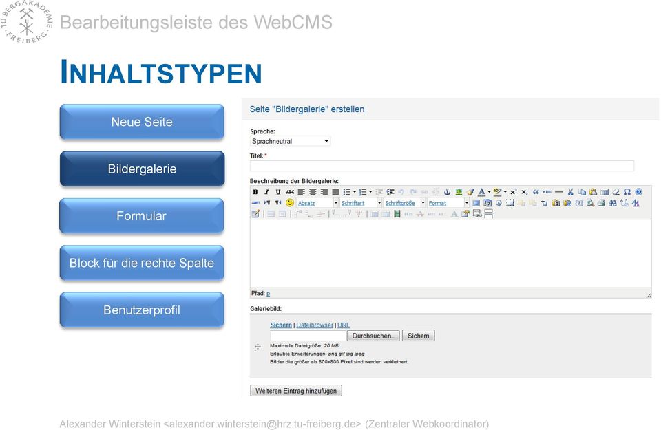 Formular Block für die