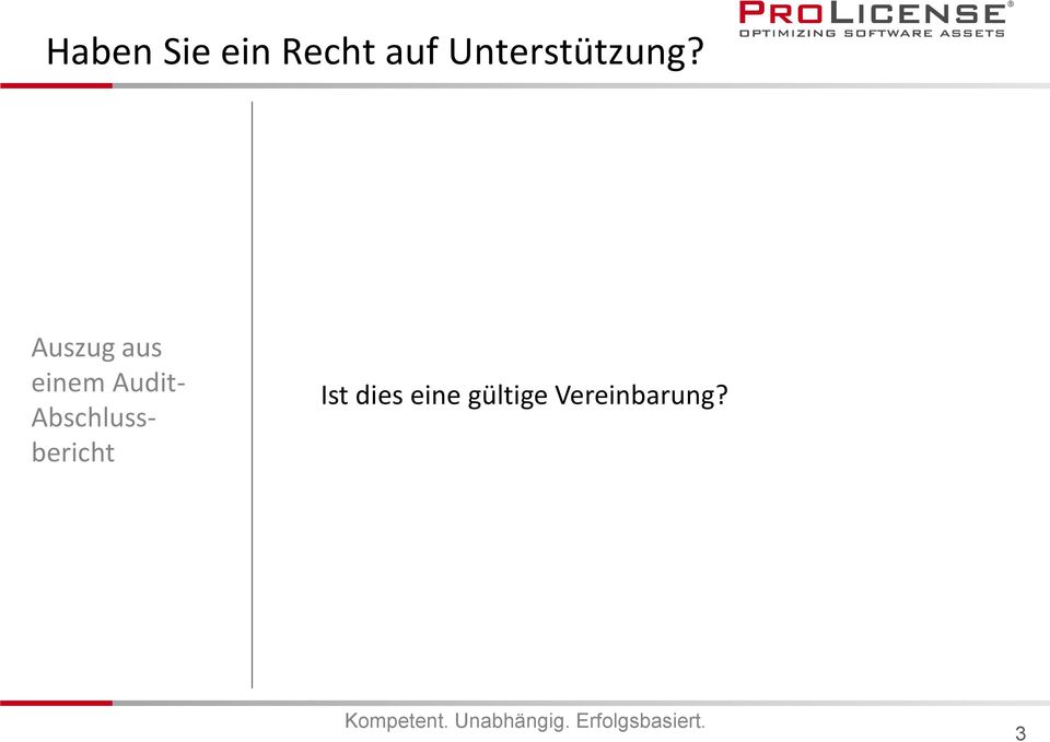 Auszug aus einem Audit-