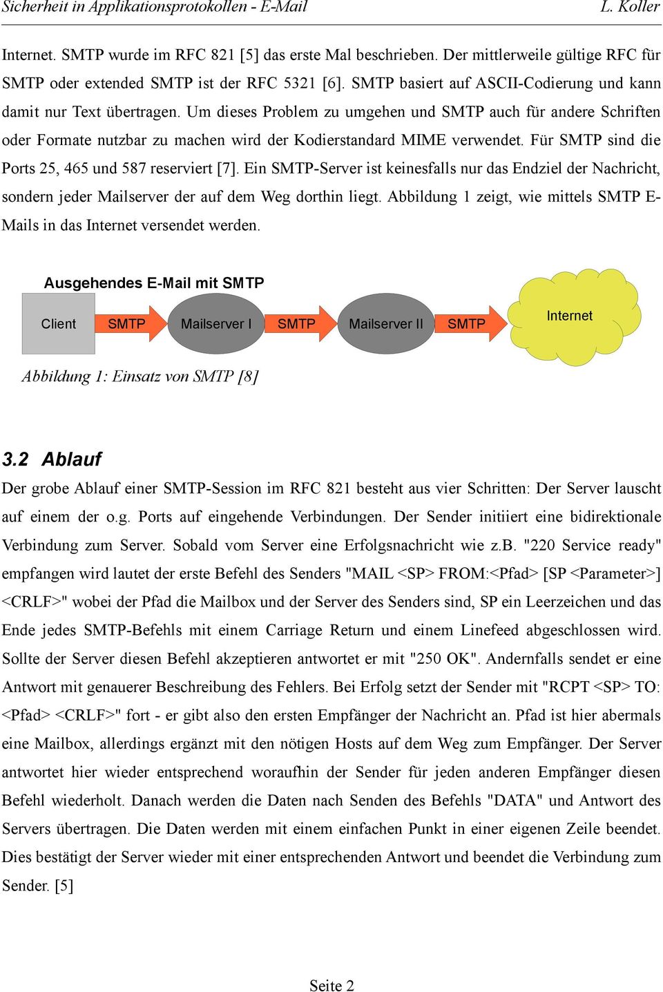 Um dieses Problem zu umgehen und SMTP auch für andere Schriften oder Formate nutzbar zu machen wird der Kodierstandard MIME verwendet. Für SMTP sind die Ports 25, 465 und 587 reserviert [7].