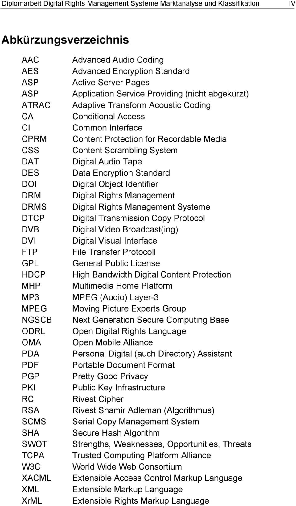 Adaptive Transform Acoustic Coding Conditional Access Common Interface Content Protection for Recordable Media Content Scrambling System Digital Audio Tape Data Encryption Standard Digital Object