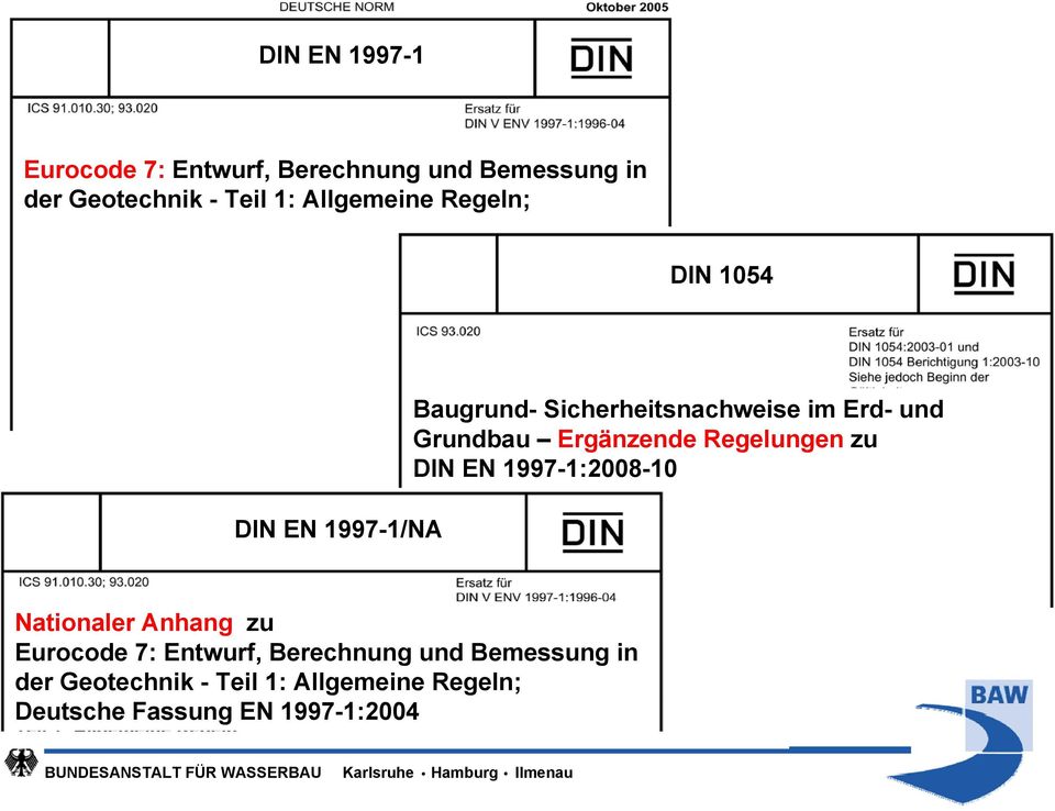 Grundbau Ergänzende Regelungen zu DIN EN 1997-1:2008-10 Nationaler Anhang zu Eurocode 7: