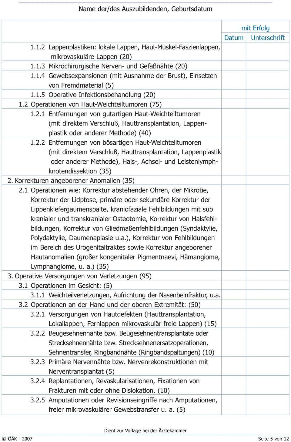 2.2 Entfernungen von bösartigen Haut-Weichteiltumoren (mit direktem Verschluß, Hauttransplantation, Lappenplastik oder anderer Methode), Hals-, Achsel- und Leistenlymphknotendissektion (35) 2.