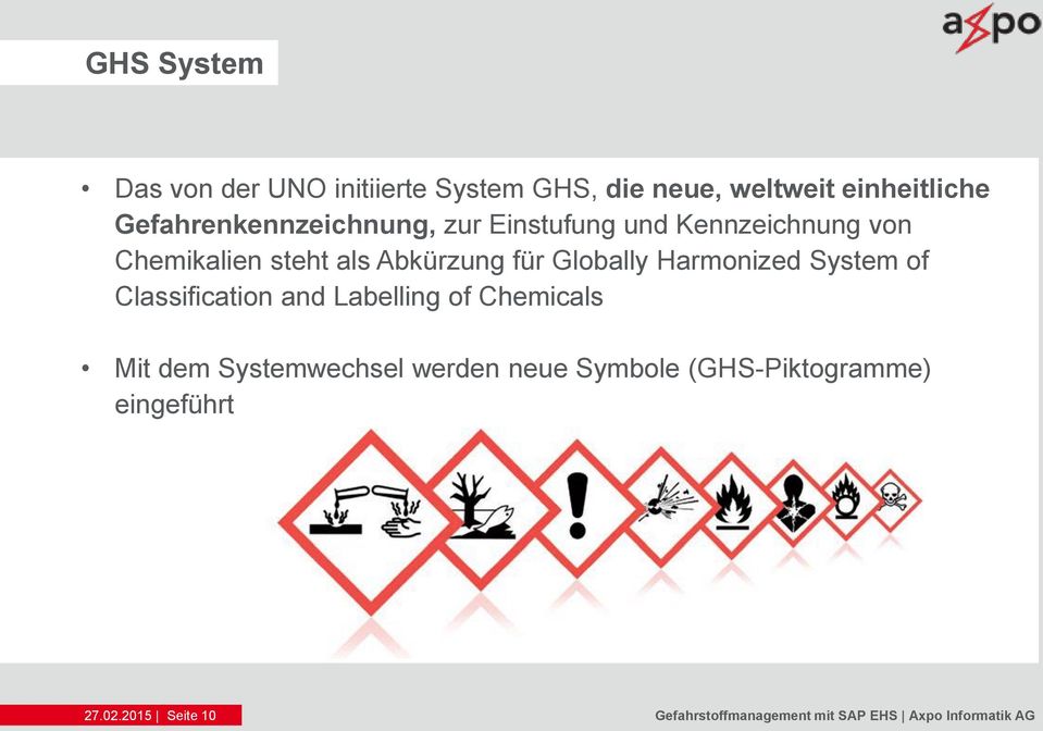Globally Harmonized System of Classification and Labelling of Chemicals Mit dem Systemwechsel