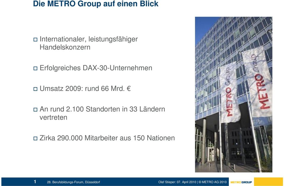 DAX-30-Unternehmen Umsatz 2009: rund 66 Mrd. An rund 2.