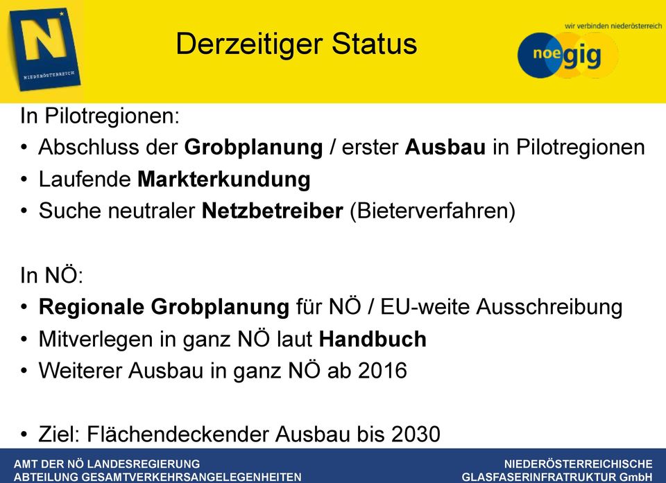 (Bieterverfahren) In NÖ: Regionale Grobplanung für NÖ / EU-weite Ausschreibung