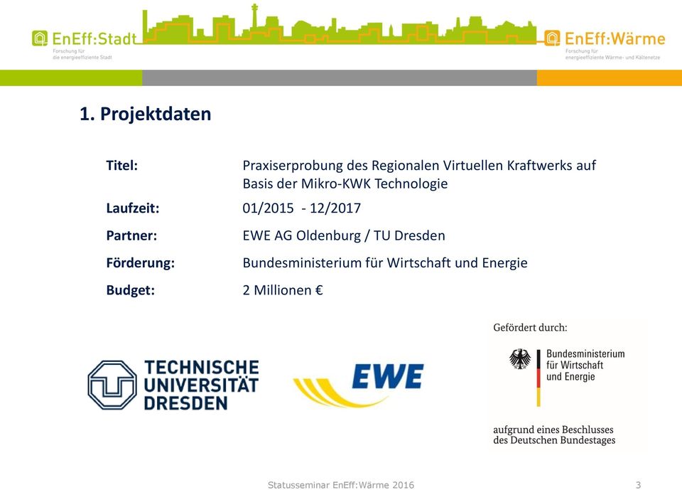 Kraftwerks auf Basis der Mikro-KWK Technologie EWE AG Oldenburg / TU