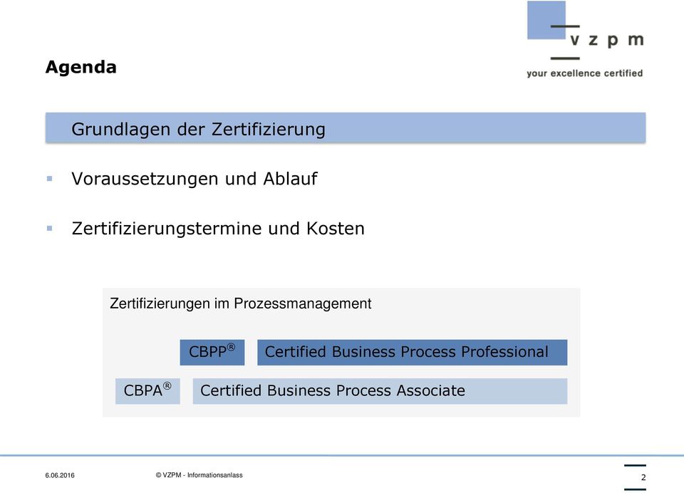 Zertifizierungen im Prozessmanagement CBPP Certified