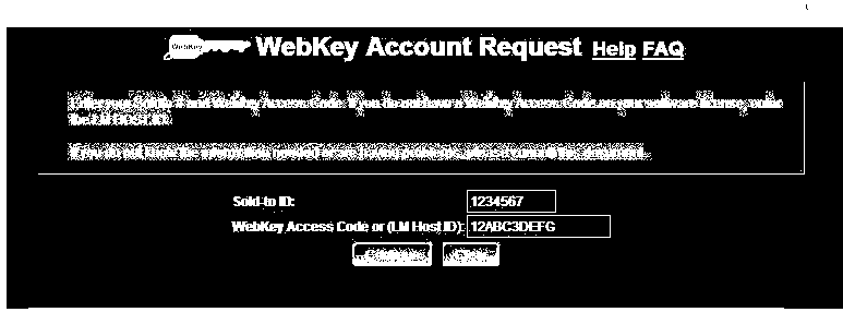 1.1.5 Nach Eingabe der Sold- To- Nummer und des Webkey Access Codes bestätigen Sie mit dem Button Continue. Im nächsten Fenster werden Sie aufgefordert, Ihre Kontaktdaten anzugeben.