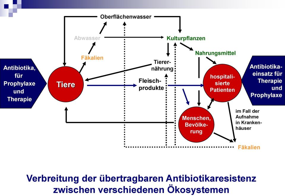 Antibiotikaeinsatz für Therapie und Prophylaxe Menschen, Bevölkerung im Fall der Aufnahme in