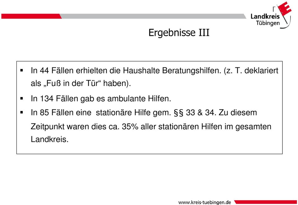 In 134 Fällen gab es ambulante Hilfen.