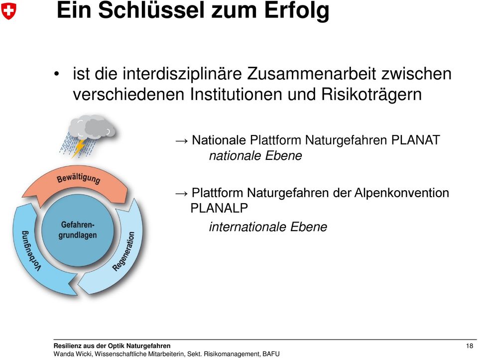 Risikoträgern Nationale Plattform Naturgefahren PLANAT