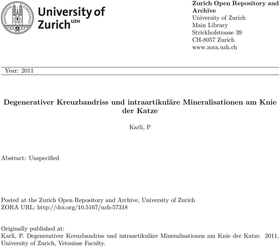 Posted at the Zurich Open Repository and Archive, University of Zurich ZORA URL: http://doi.org/10.
