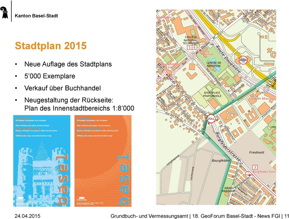 Rückseite: Plan des Innenstadtbereichs 1:8 000 24.04.