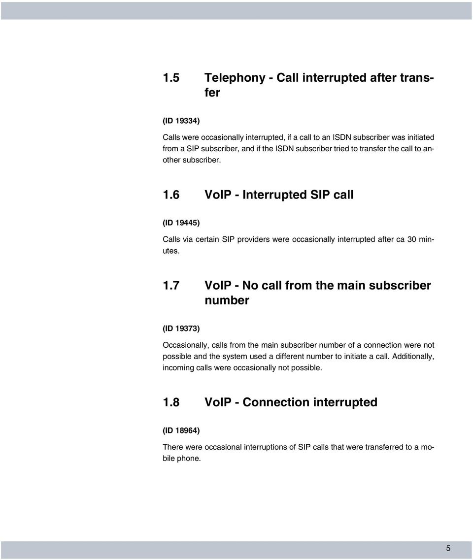 6 VoIP - Interrupted SIP call (ID 19