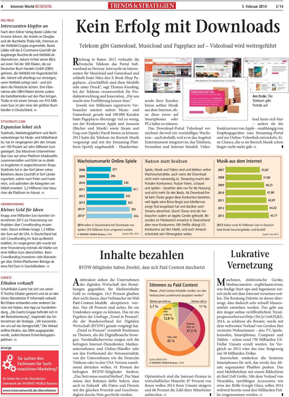 angemeldet. Bastei Lübbe will das E-Commerce-Geschäft der Augsburger Buecher.de und Weltbild.de übernehmen.