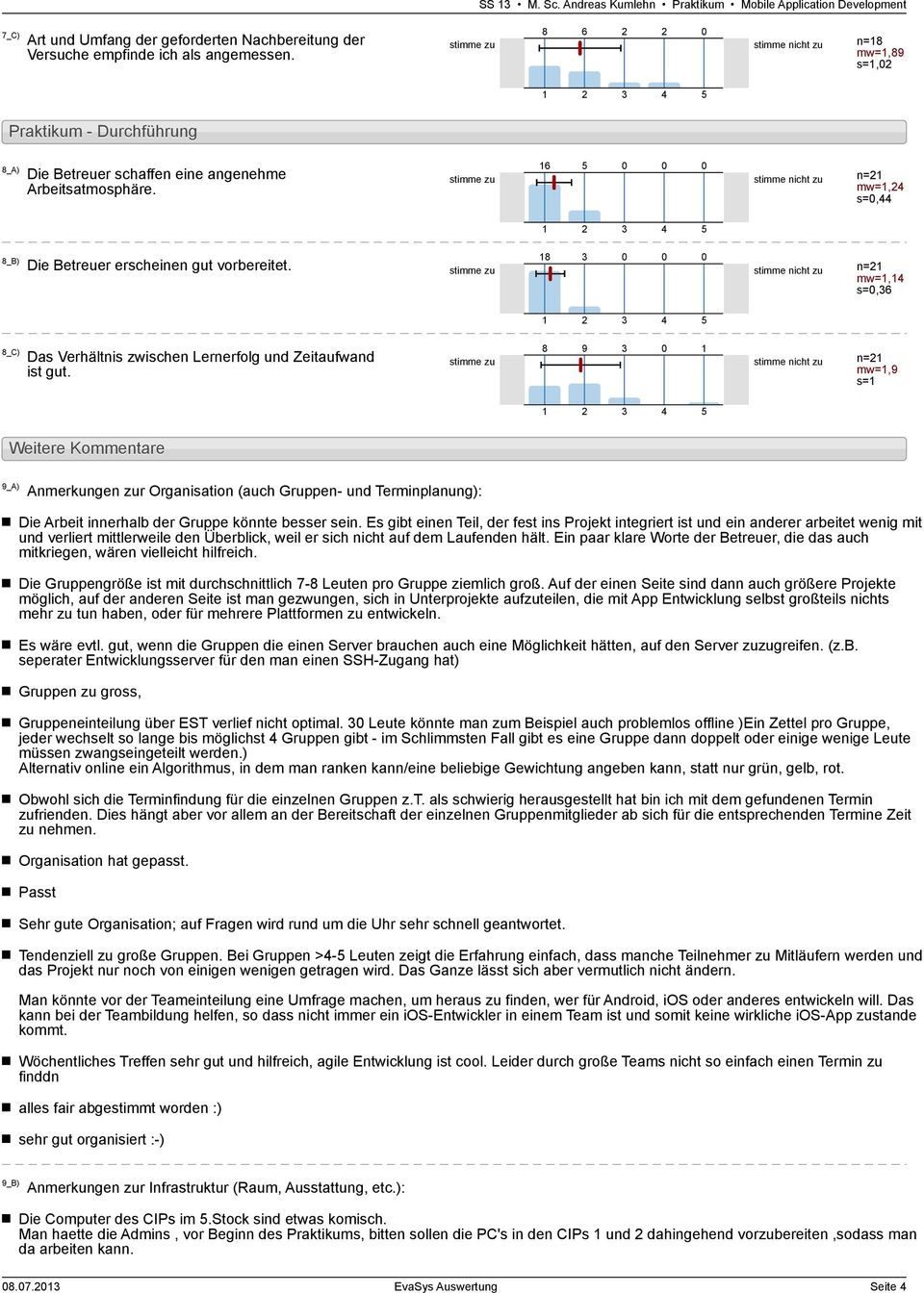 8 0 0 0 n= mw=, s=0,6 8_C) Das Verhältnis zwischen Lernerfolg und Zeitaufwand ist gut.