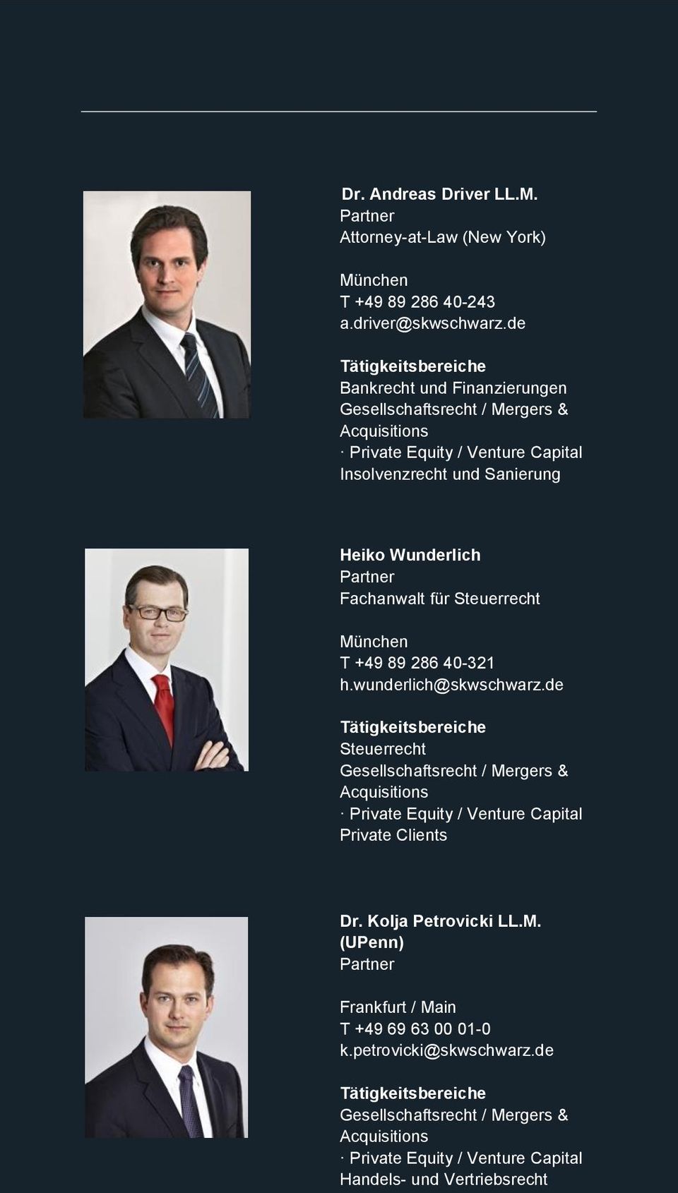 Fachanwalt für Steuerrecht München T +49 89 286 40-321 h.wunderlich@skwschwarz.