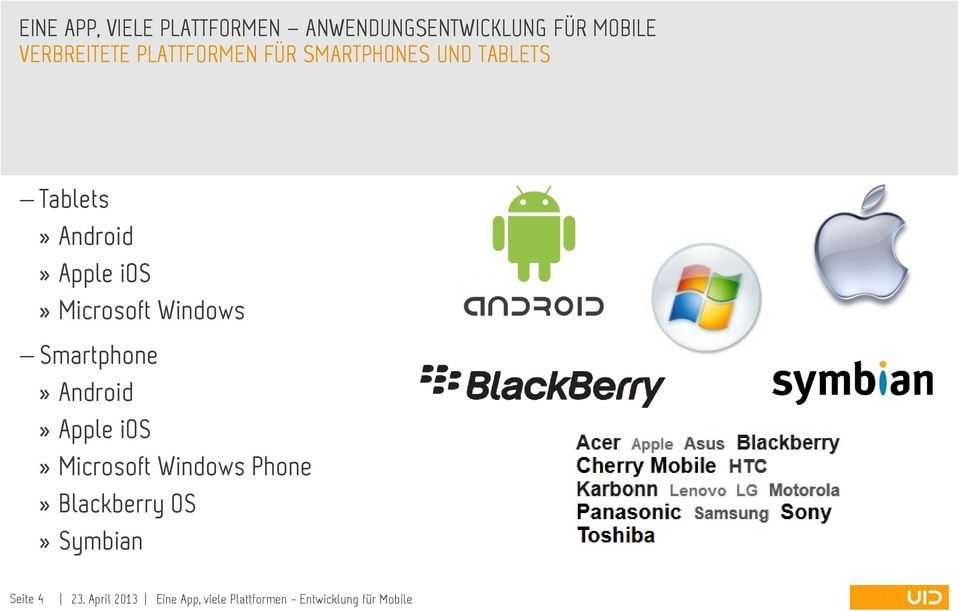 Apple ios» Microsoft Windows Phone» Blackberry OS» Symbian