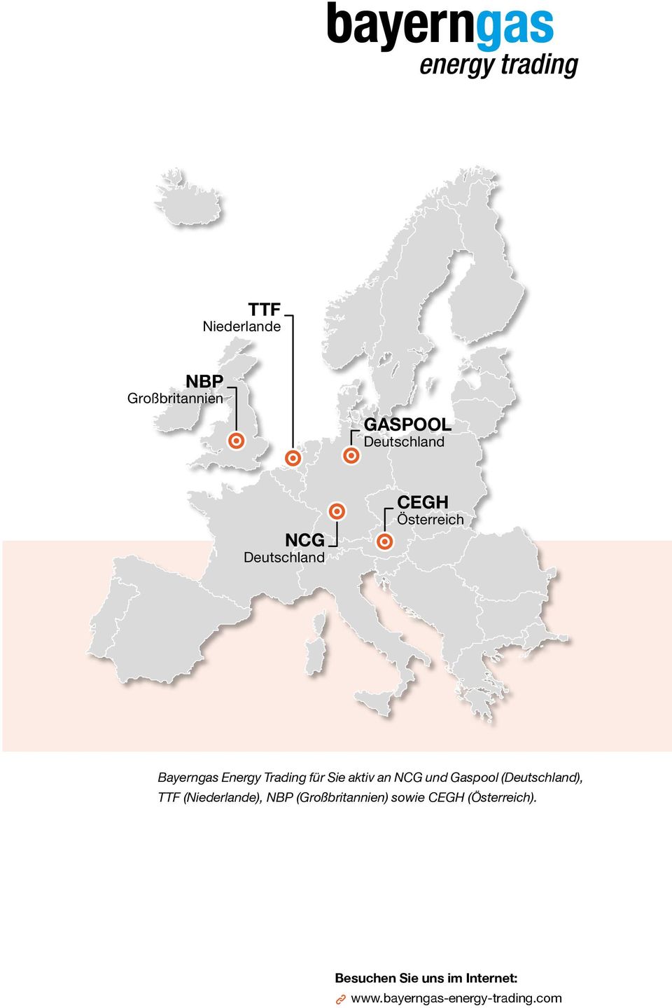 Gaspool (Deutschland), TTF (Niederlande), NBP (Großbritannien) sowie