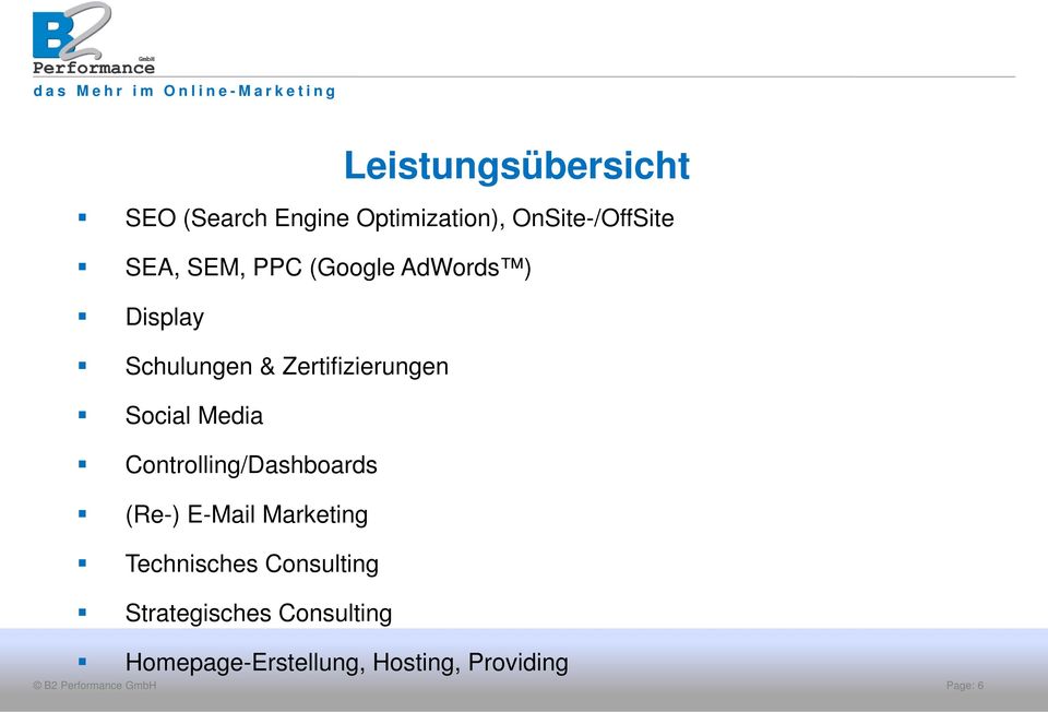 Media Controlling/Dashboards (Re-) E-Mail Marketing Technisches