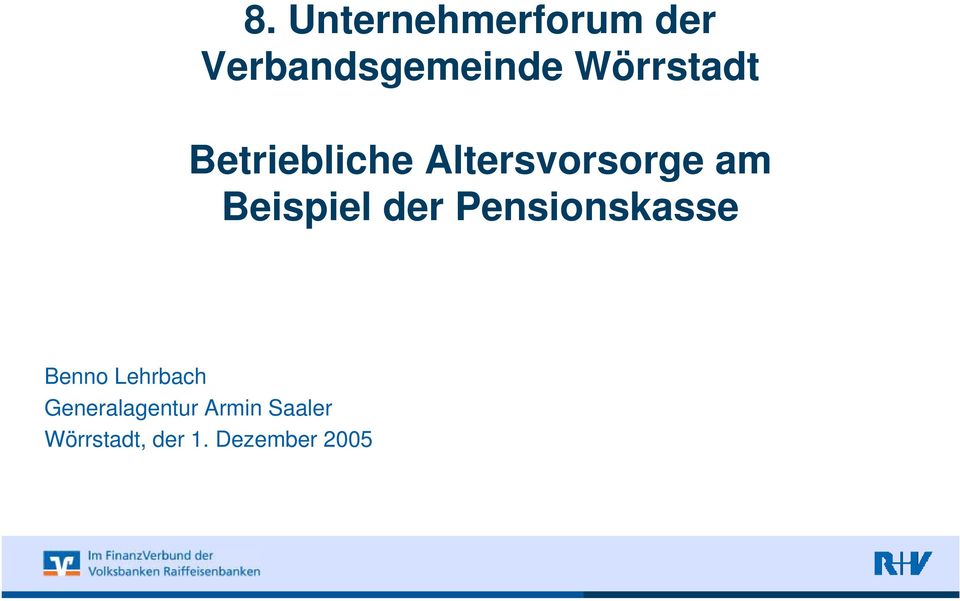 Beispiel der Pensionskasse Benno Lehrbach