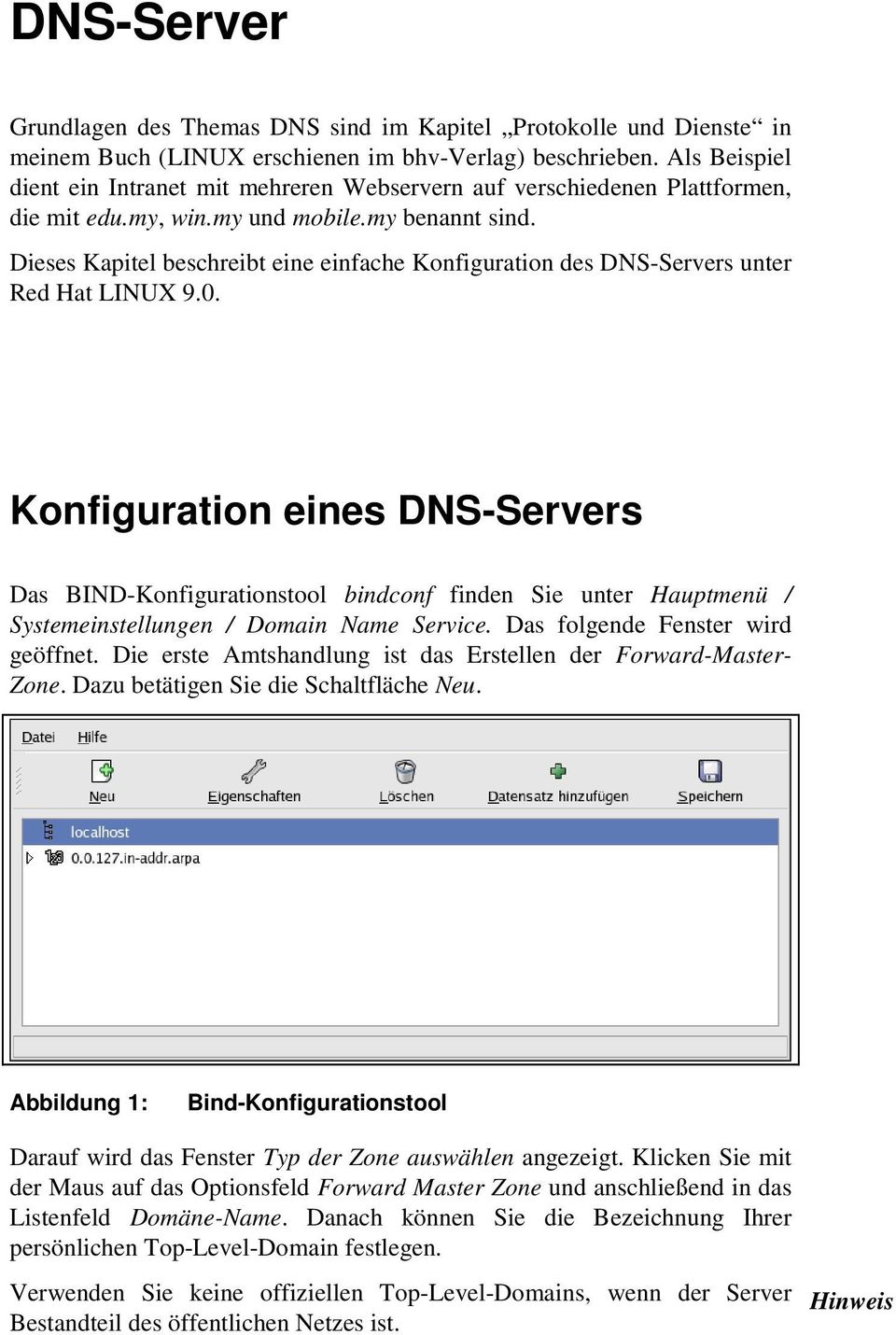 Dieses Kapitel beschreibt eine einfache Konfiguration des DNS-Servers unter Red Hat LINUX 9.0.