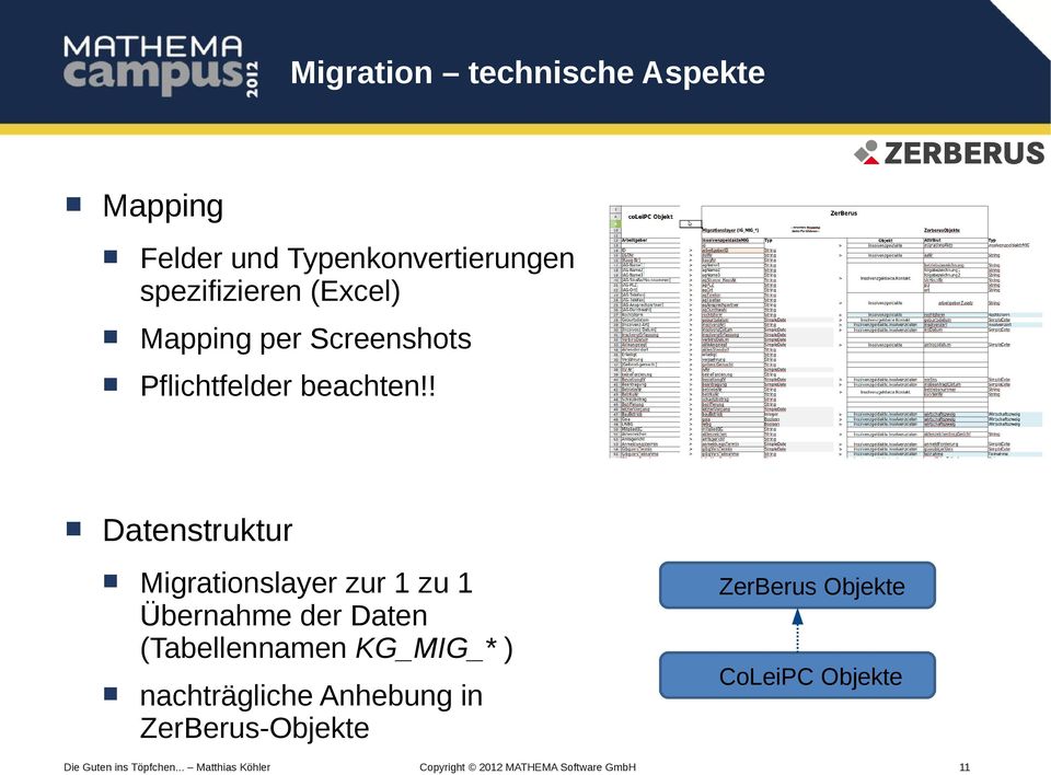 ! Datestruktur Migratioslayer zur 1 zu 1 Überahme der Date (Tabelleame KG_MIG_*