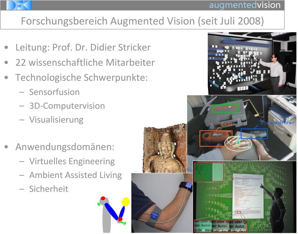 Didier Stricker 22 wissenschaftliche Mitarbeiter Technologische