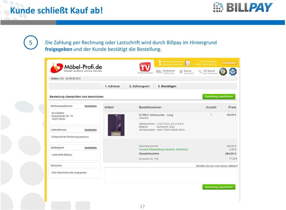 Lastschrift wird durch Billpayim