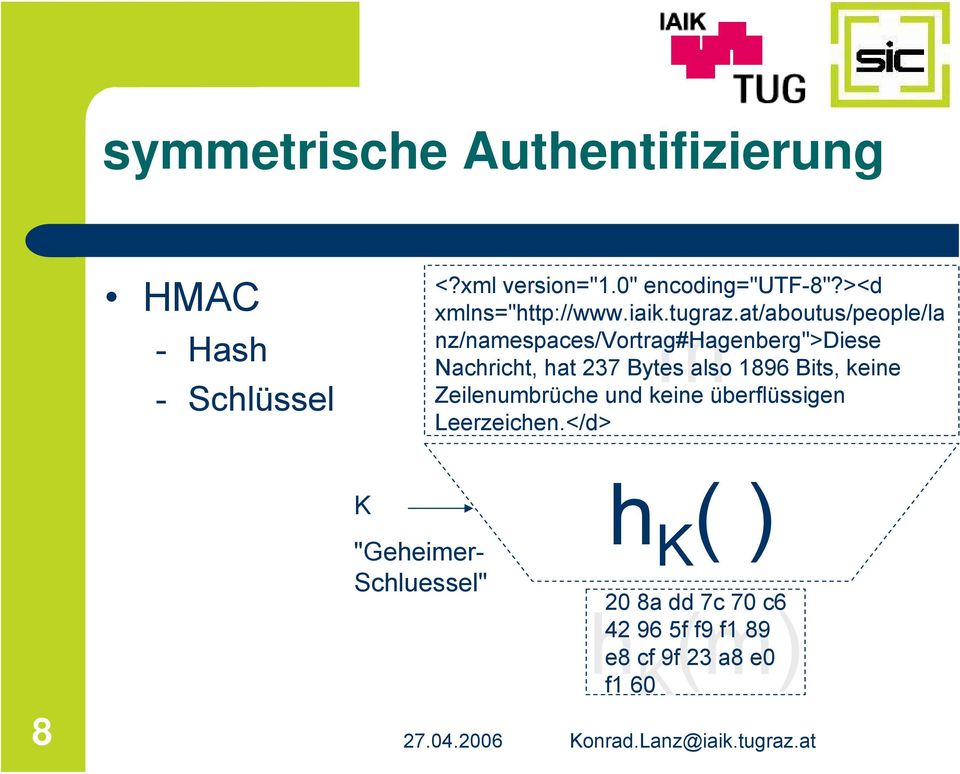 at/aboutus/people/la nz/namespaces/vortrag#hagenberg">diese m Nachricht, hat 237 Bytes also 1896